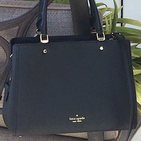 KATE SPADE LEILA MEDIUM TRIPLE COMPARTMENT SATCHEL SHOULDER BAG BLACK LEILA - Picture 7 of 14